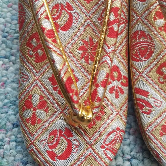 GEISHA Zori SANDELS Girls SHOES Wedge Flip Flop WITH SOCKS VINTAGE Japenese - Picture 7 of 16